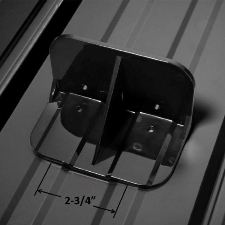 Sno-Safe Wide Black Snow Guard on Ribbed Metal Panel