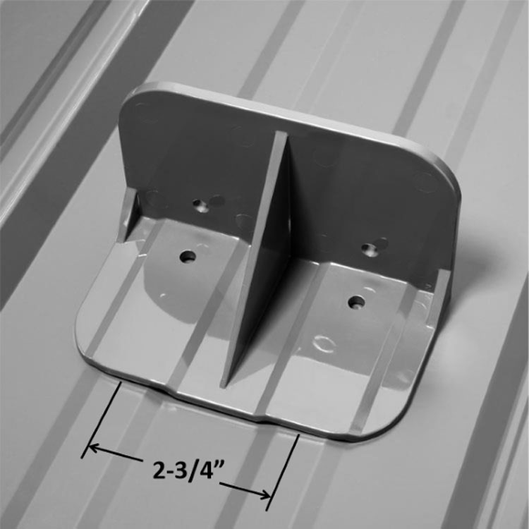 Sno-Safe Wide Charcoal Gray Snow Guard on Ribbed Metal Panel
